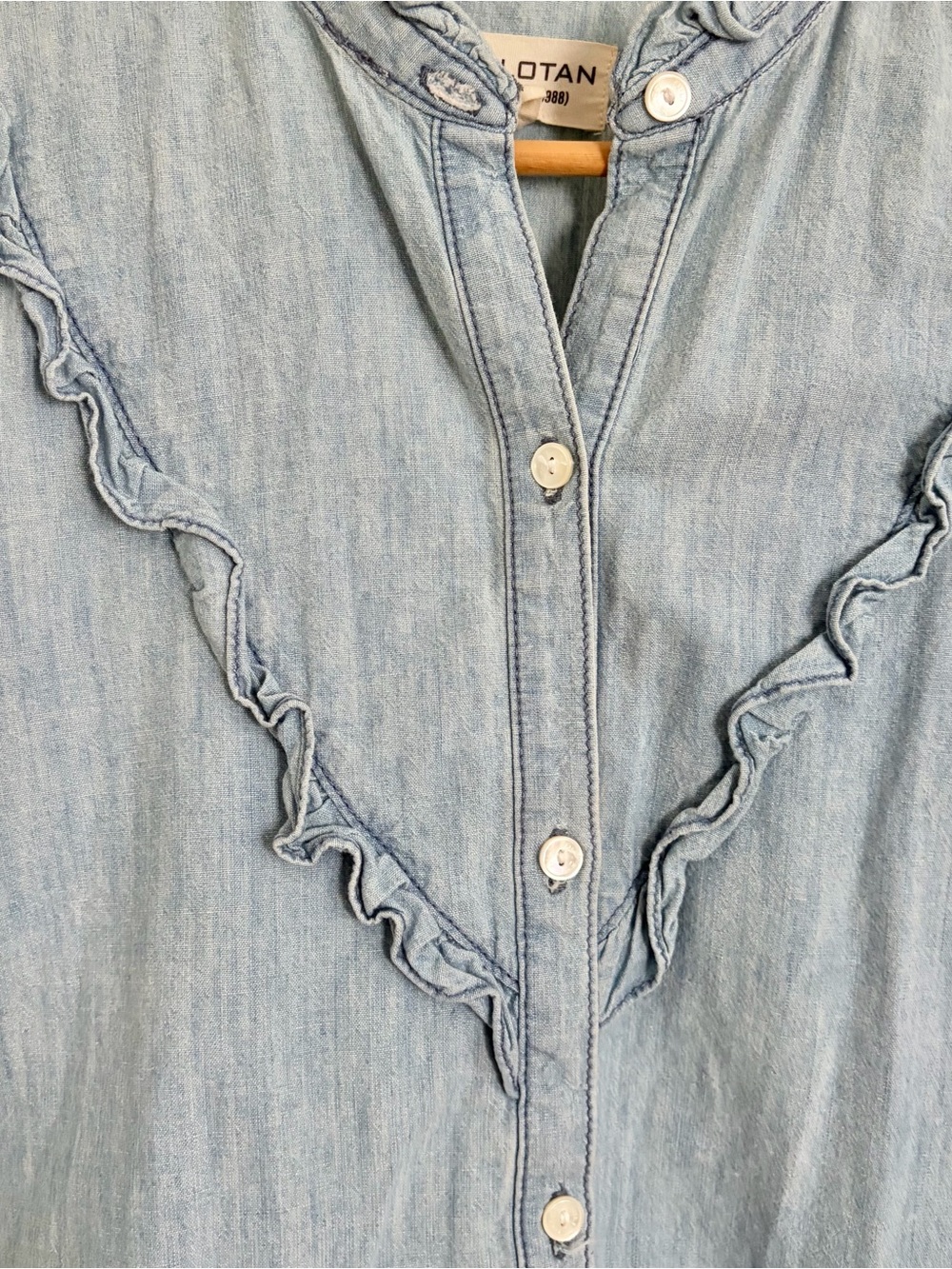 Nili Lotan Marcela Western Chambray Long Sleeve Button Up Top Size XS - Picture 4 of 12